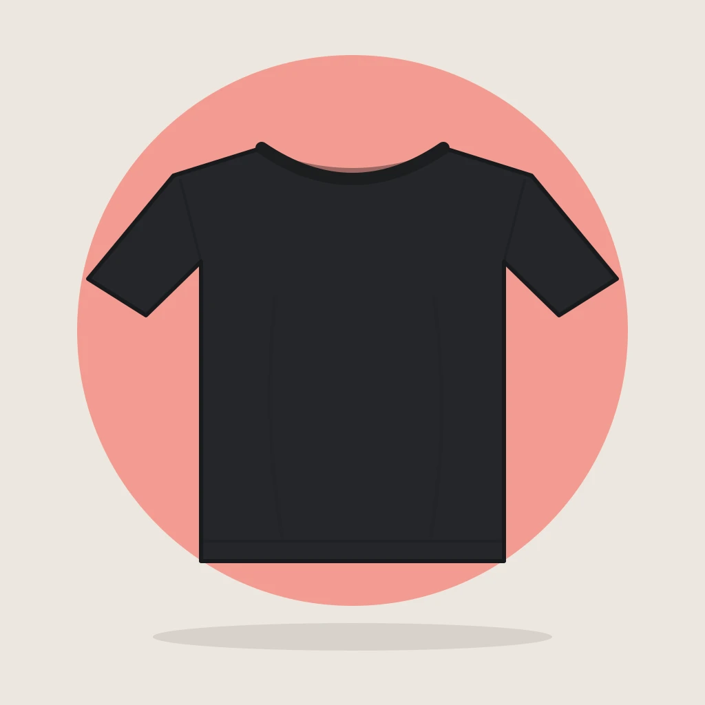 Black Classic Crew Neck Tee