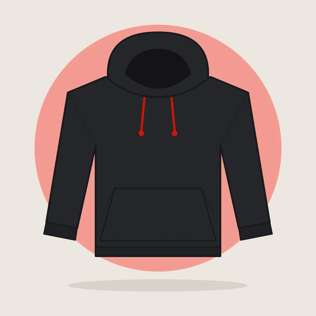 Black Pullover Fleece Hoodie