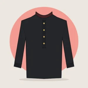 Black Silk-Blend Panjabi