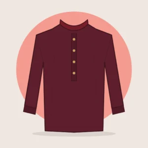 Burgundy Jacquard Panjabi