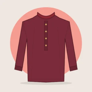 Maroon Embroidered Festive Panjabi