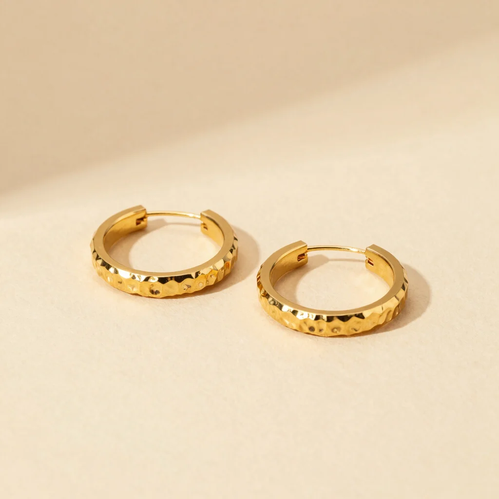 Sculptural Brass Hoop Earrings