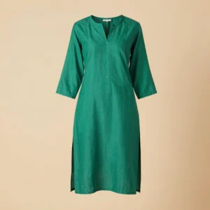 Emerald Embroidered Cotton Kurti