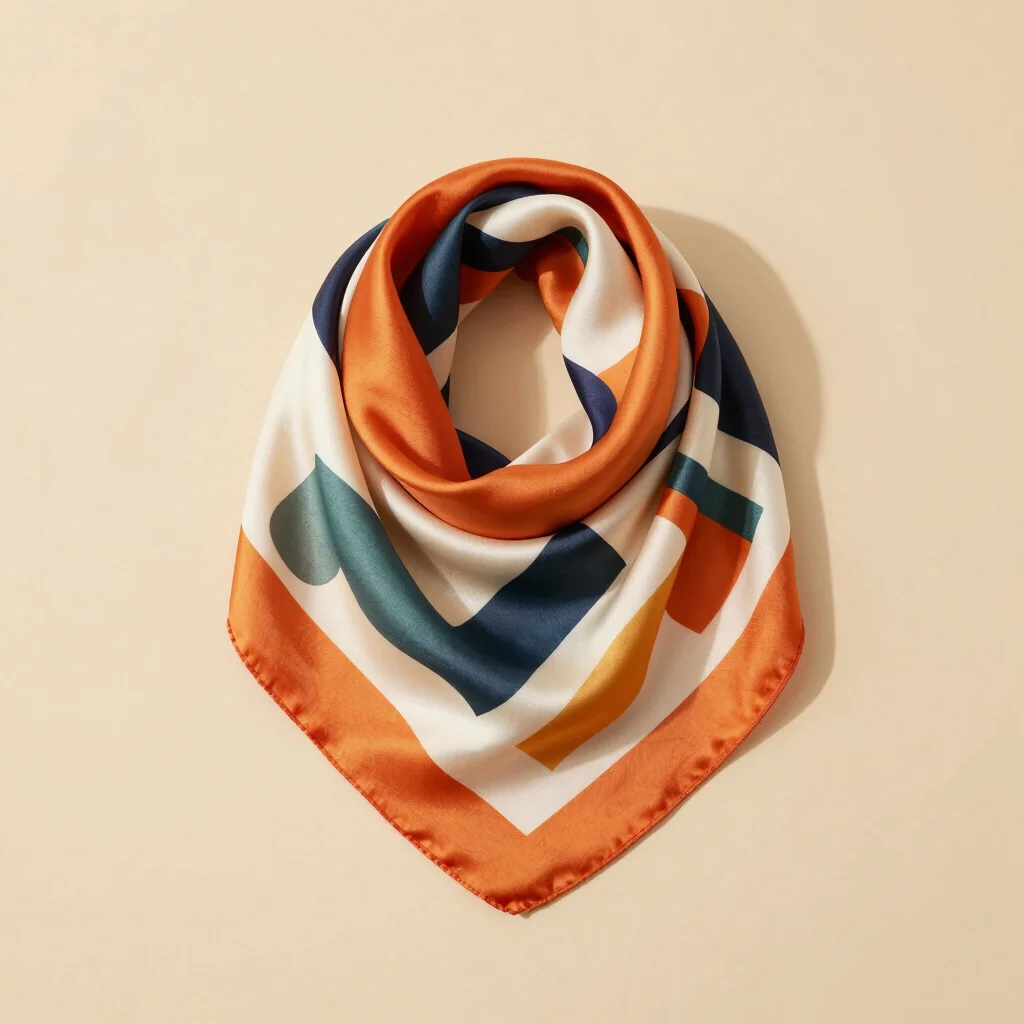 Abstract Printed Silk Scarf